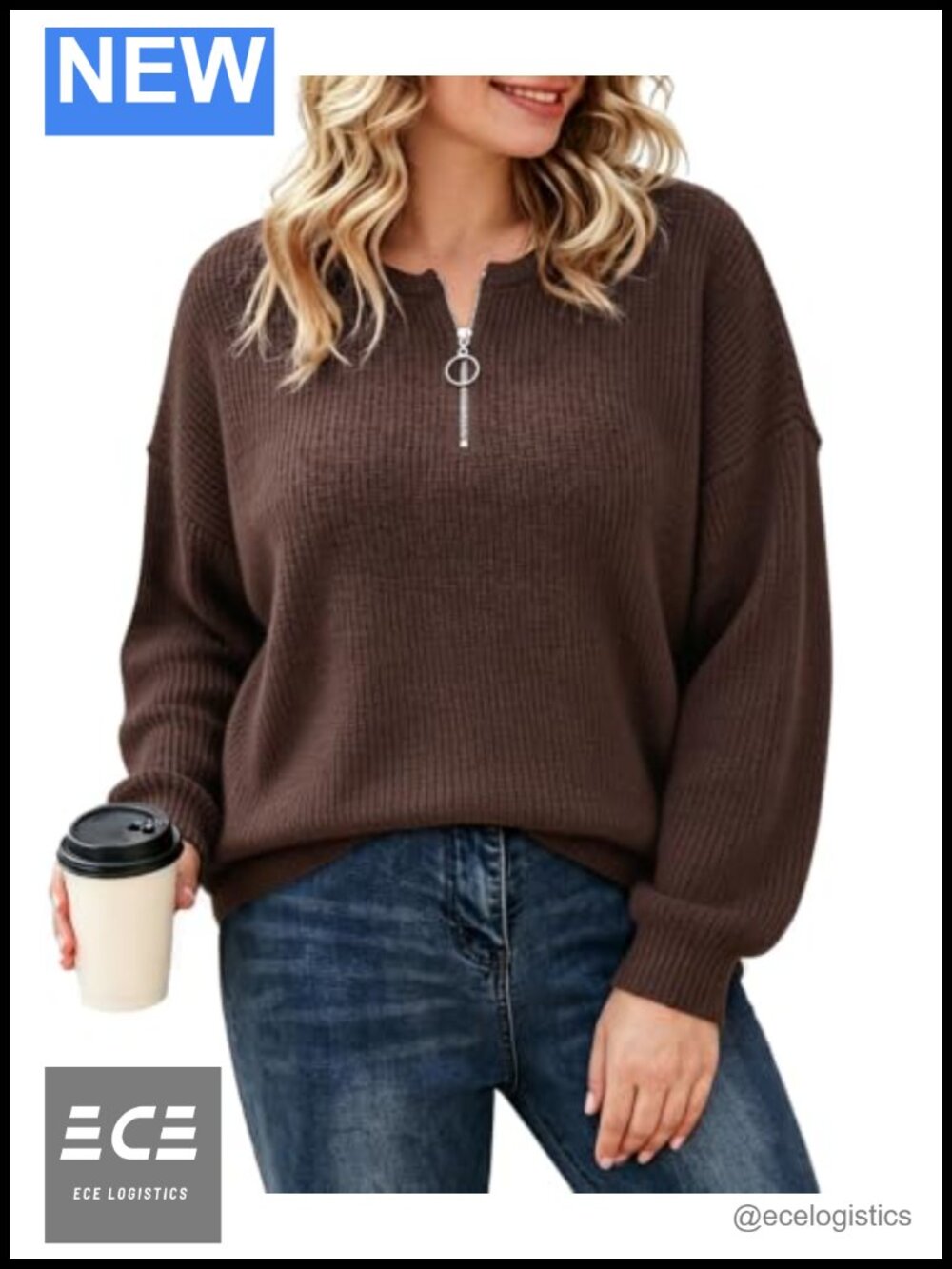 Plus Size Winter Sweater Long Sleeve Crew Neck Pullover Relaxed Fit